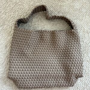 Naghedi Woven Tote in Taupe
